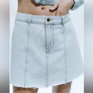 NWT ZARA BLUE DENIM MINI SKIRT size S